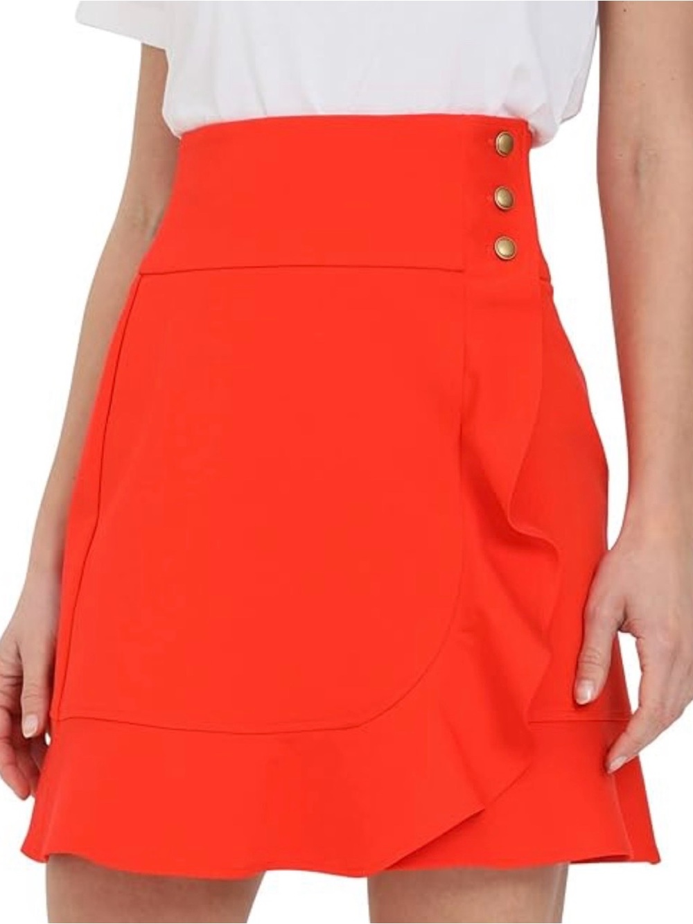 PINKO ORANGE MINI RUFFLE SKIRT SIZE 8
